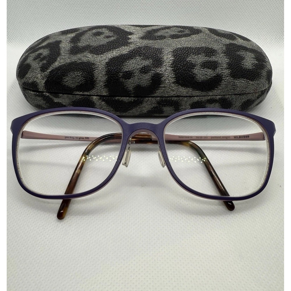 141 Eyewear WILDWOOD Luna Rose Glasses Frames 54-18-143 Purple/Rose‎ + Case